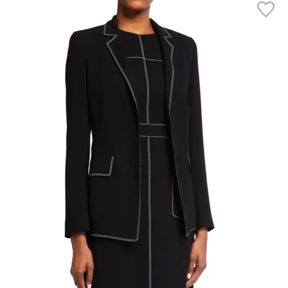 Escada Besleyia topstitched Blazer Jacket Black NWT in packaging